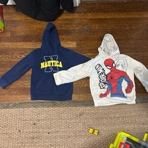 Nautica Blue Hoodie & Spider-Man Gray Hoodie Duo
